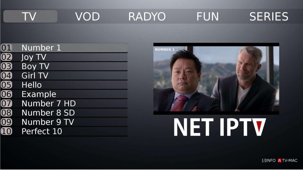 Utiliser l'application Net IPTV sur Samsung Smart TV et Android 1 Room IPTV Abonnement IPTV