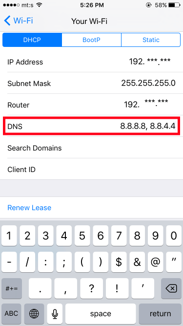 Changement de DNS sur iPhone / iPad 6 Changement de DNS sur iPhone