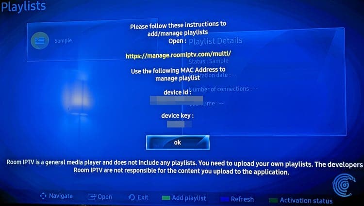 Configuration de l'application room iptv 2 ROOM IPTV N°1 EN EUROPE Abonnement IPTV